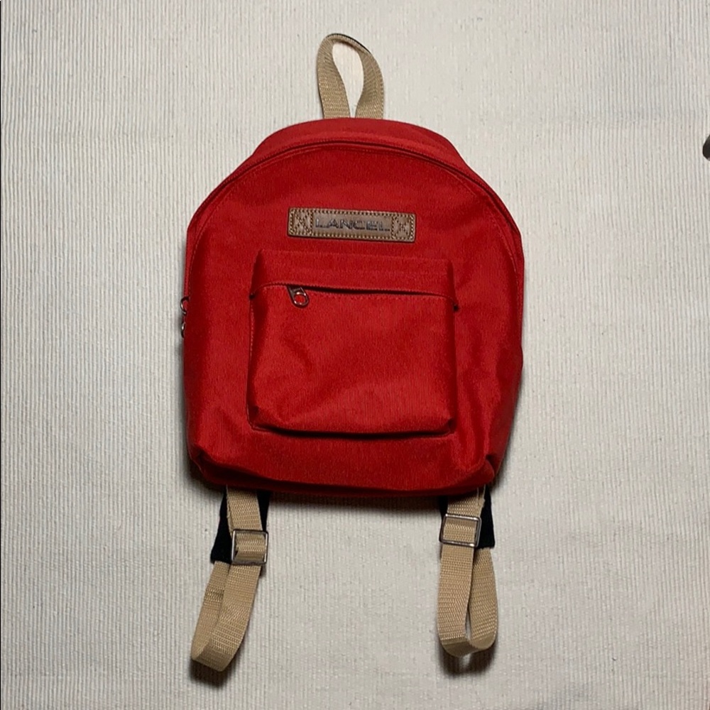NEW Lancel Red Small Backpack